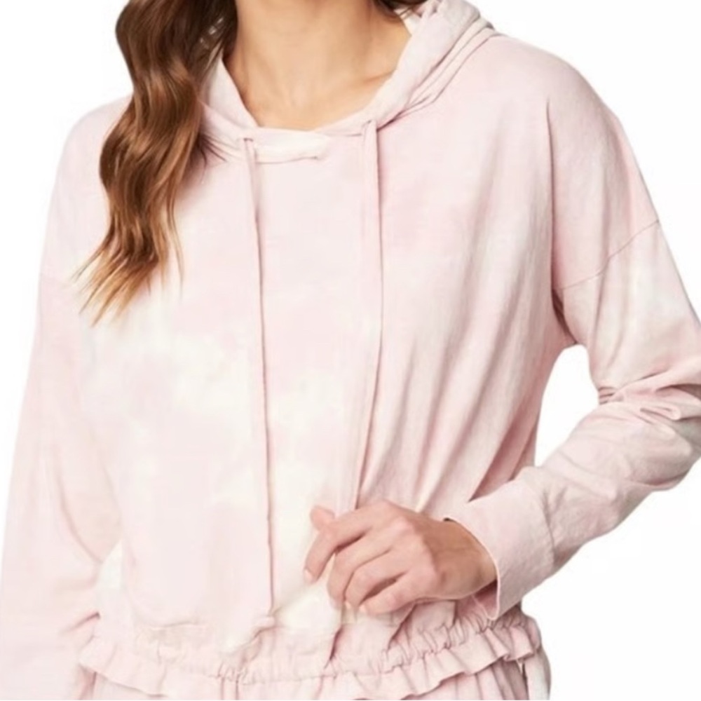 Blank NYC Rosewater Pink Blush Pink Drawstring Hoodie Sweatshirt Medium NWTS